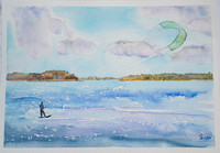 Kitesurfing on Mälaren (from Morga Haga)